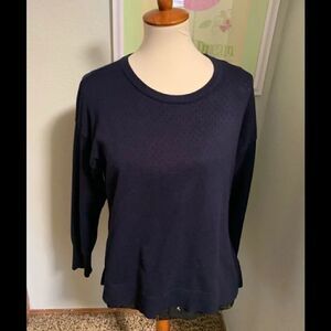 DKNY Navy Blue Sweater With Black Lace Shell #145
